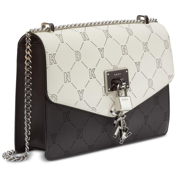 DKNY Elissa Logo Leather Shoulder Flap - Picture 2 of 6